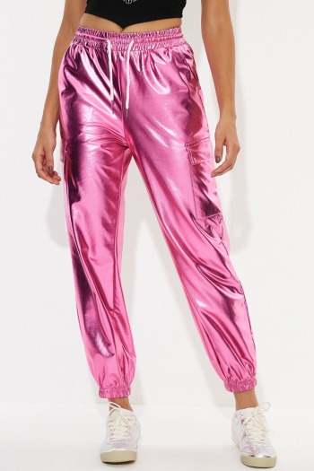 new casual slight stretch solid color big pockets legging pants