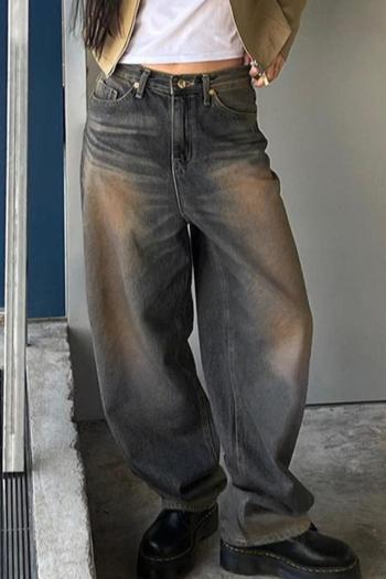 hip-hop non-stretch simple low waist straight jeans