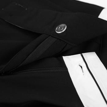 Casual non-stretch contrast color high-waist pants