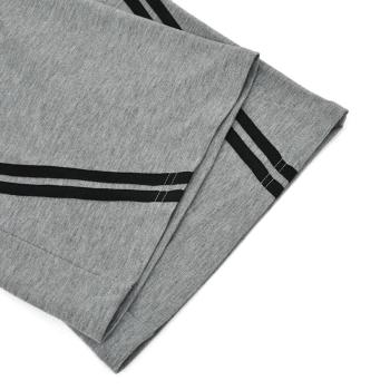 Casual slight stretch stripe printing high-waist pants