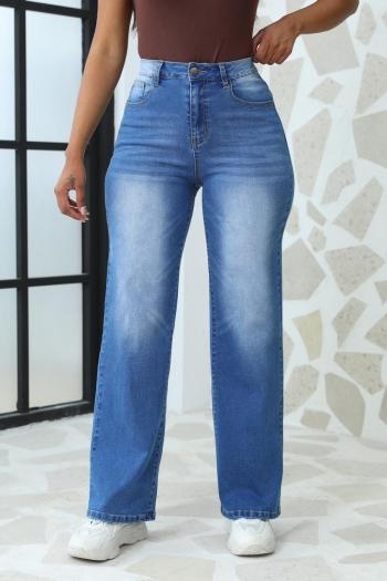 stylish plus size slight stretch 3 colors simple high waist straight jeans