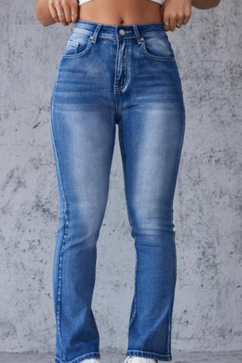 new non-stretch patchwork denim pocket high-waist pants