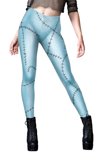 new halloween slight stretch patchwork cosplay geometric stripes fixed printing costumes