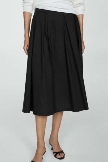 s-xl new casual slight stretch patchwork solid color high-waist midi skirts