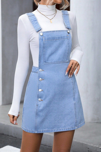 new no-stretch patchwork denim backless all-match mini jumper skirts