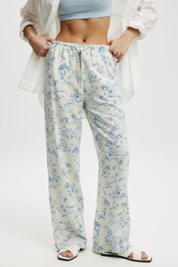 casual non-stretch batch printing mid waist straight pants with pockets #1