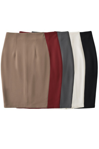 casual slight stretch 5 colors high-waist solid color mini skirt(size run small)