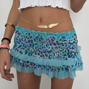 new sexy slight stretch spots batch printing drawstring mini skirts #1