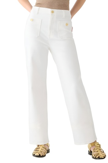 casual plus size non-stretch ol button solid color simple jeans