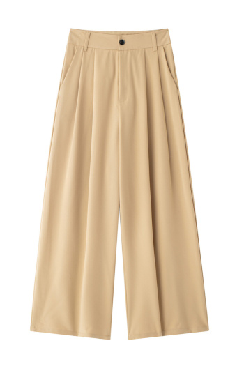 casual non-stretch 8 colors solid color high-waist pants