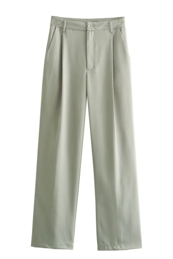 casual non-stretch high-waist solid color loose pants