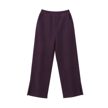 new casual no-stretch patchwork wool-like fabric wide-leg pants (size run small)