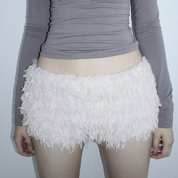 stylish slight stretch solid color plush low waist tight shorts