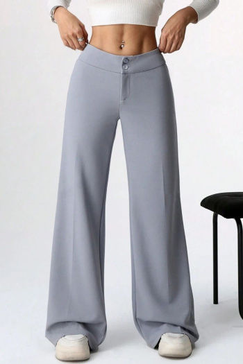 s-2xl stylish slight stretch pure color loose wide leg pants