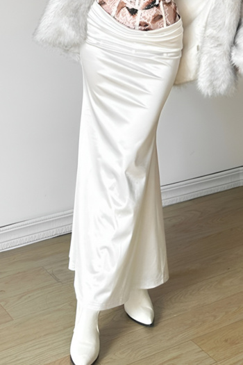 new stylish slight stretch patchwork contrast high-waist maxi skirts (size runs small)