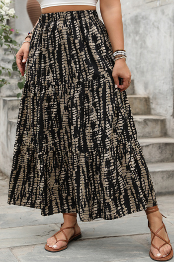 casual plus size non-stretch spring new high waist maxi skirt