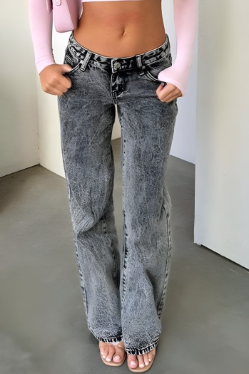 s-xl new non-stretch 3-color patchwork straight-leg jeans