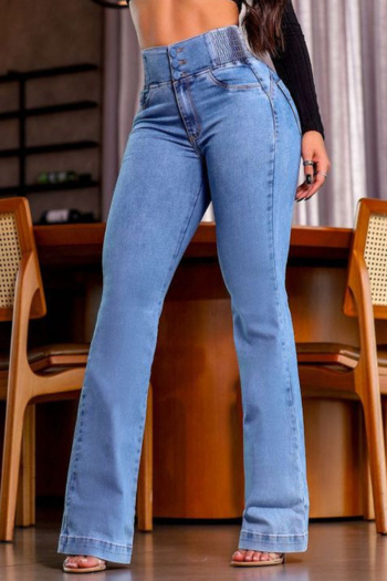 new plus-size medium stretch 3-color high-waist jeans
