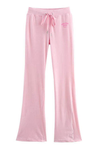 casual non-stretch letter printing high-waist drawstring pants