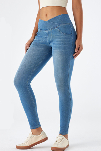casual high stretch solid high waist hip lift tight fit jeans size run small #1