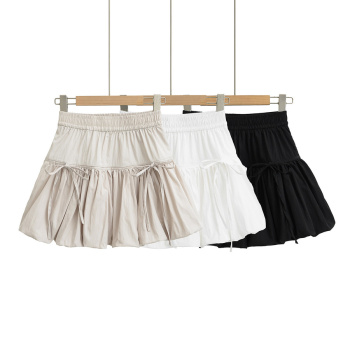casual non-stretch 3 colors solid color high-waist mini skirt(size run small)