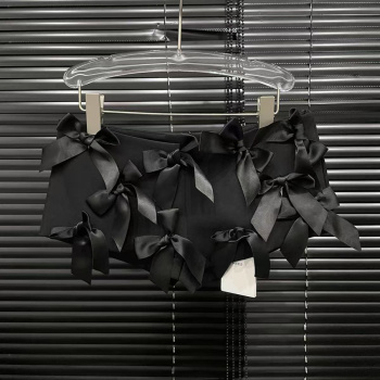 chic slight stretch bow decor all-match hot shorts(size run small)