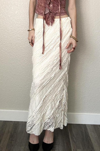 casual non-stretch high-waist beach slit maxi skirt