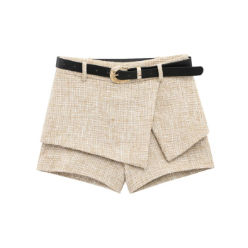 casual non-stretch new zip-up with belt shorts
