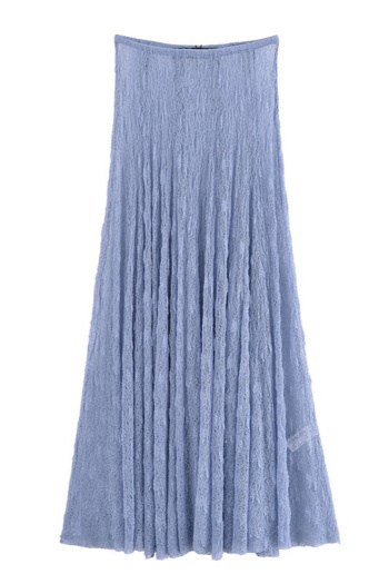 casual slight stretch solid color high-waist maxi skirt