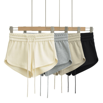 casual slight stretch 4 colors high-waist drawstring shorts(size run small)