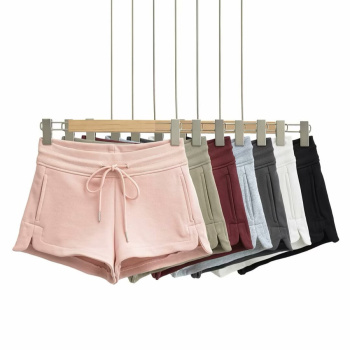 casual slight stretch 11 colors drawstring high-waist shorts(size run small)
