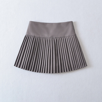 casual non-stretch high waist pleated mini skirt with lining size run small