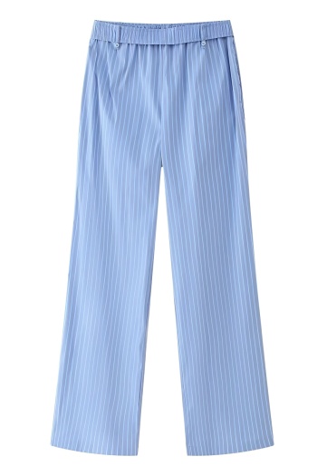 xs-l stylish non-stretch striped tatting straight trousers(size run small)