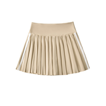 casual slight stretch pleated high waist mini skirt with lining size run small