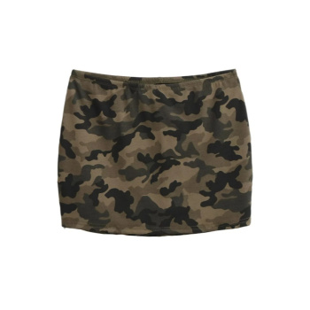 casual slight stretch camo print low waist mini skirt with lining size run small