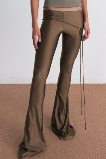 sexy slight stretch 3 colors low-waist solid color pants