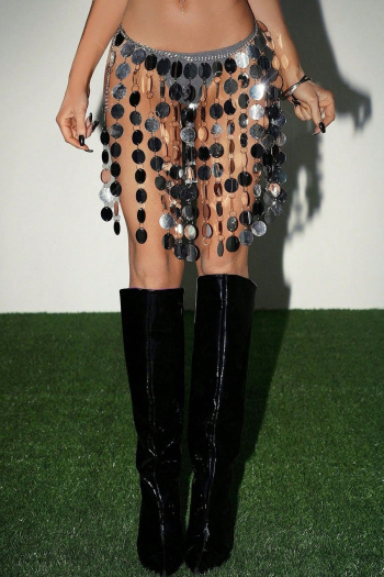 sexy non-stretch round sequin tassels mini skirt