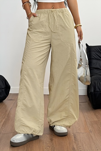 casual non-stretch tatting pure color all-match straight cargo pants
