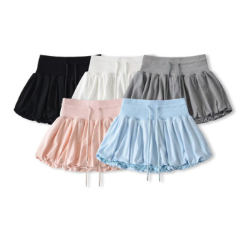 casual slight stretch high waist pleated mini skirt with lined size run small