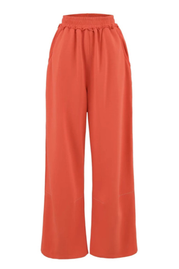 stylish non-stretch new solid color high waist sweatpants size run small
