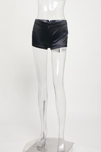 casual plus size slight stretch 6 colors solid color slim fit satin shorts