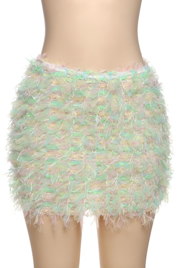 sexy slight stretch mesh 3 colors tassel bodycon mini skirt