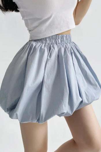 casual non-stretch 4 colors high-waist flower bud skirt(size run small)