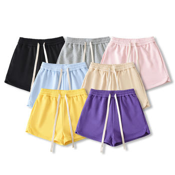 casual slight stretch 7 colors drawstring high-waist shorts(size run small)
