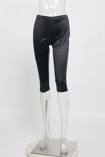 casual plus size slight stretch 6 colors solid color slim satin cropped pants