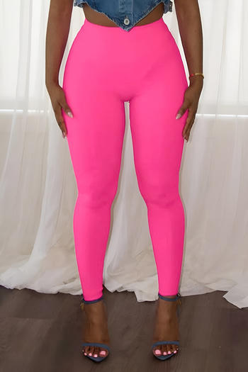 stylish slight stretch pure color high waist all-match leggings