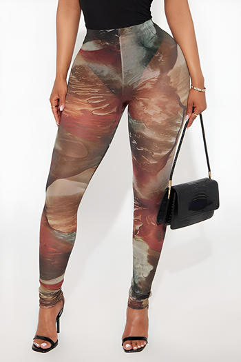 sexy slight stretch see through mesh tie dye high waist leggings