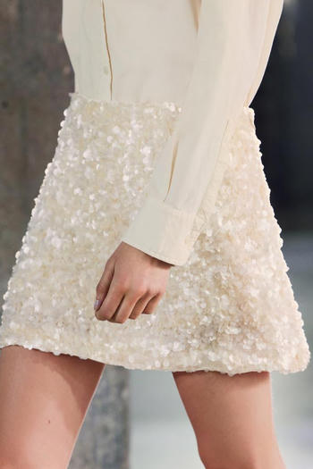 casual non-stretch high-waist sequin decor zip-up mini skirt