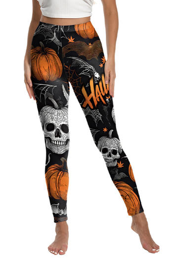 sexy halloween slight stretch skeleton pumpkin printing leggings