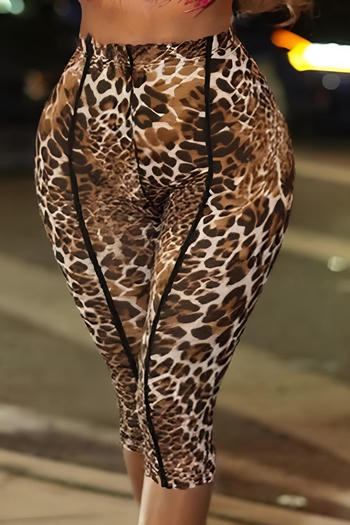stylish slight stretch leopard print all-match tight shorts(new added colors)